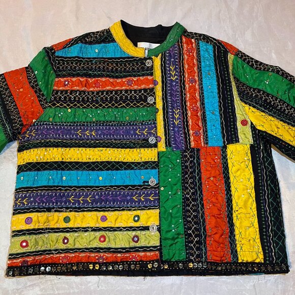 Vintage Chicos Patchwork Embroidered Jacket - Picture 4 of 6